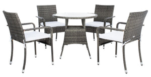 Laina Bistro Set - Elegant Outdoor Dining Experience with Modern Wicker and Comfortable Cushions