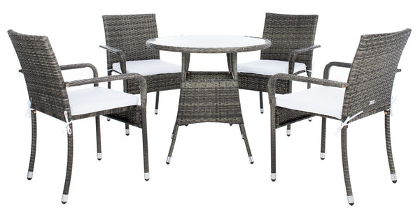 Laina Bistro Set - Elegant Outdoor Dining Experience with Modern Wicker and Comfortable Cushions