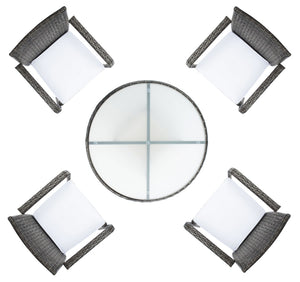 Laina Bistro Set - Elegant Outdoor Dining Experience with Modern Wicker and Comfortable Cushions