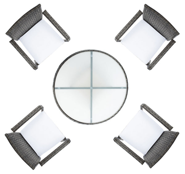 Laina Bistro Set - Elegant Outdoor Dining Experience with Modern Wicker and Comfortable Cushions