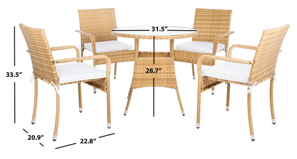 Laina Bistro Set - Elegant Outdoor Dining Experience with Modern Wicker and Comfortable Cushions