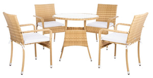 Laina Bistro Set - Elegant Outdoor Dining Experience with Modern Wicker and Comfortable Cushions