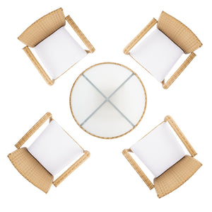 Laina Bistro Set - Elegant Outdoor Dining Experience with Modern Wicker and Comfortable Cushions