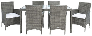 Jolin 7 Piece Outdoor Dining Set - Chic Wicker Design with Plush Cushions for Stylish Entertaining