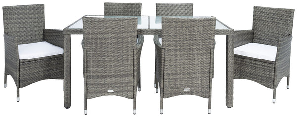 Jolin 7 Piece Outdoor Dining Set - Chic Wicker Design with Plush Cushions for Stylish Entertaining