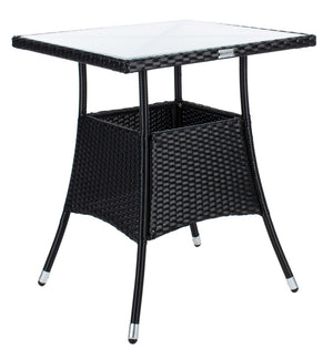 Laban Bistro Set - Contemporary 3-Piece Patio Collection with Plush Cushions and Elegant Glass Table