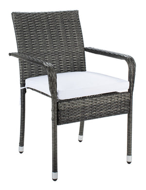 Laban Bistro Set - Contemporary 3-Piece Patio Collection with Plush Cushions and Elegant Glass Table