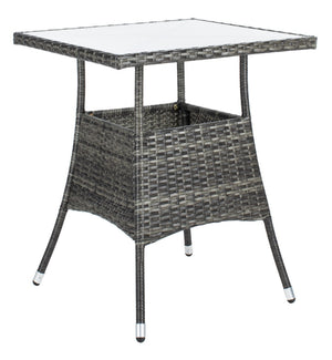 Laban Bistro Set - Contemporary 3-Piece Patio Collection with Plush Cushions and Elegant Glass Table