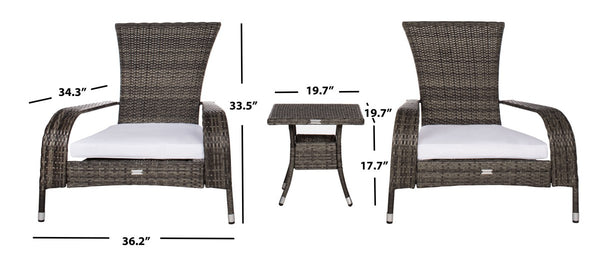 Edna 3 Piece Lounge Set - Tropical Modern Design with Plush Cushions for Outdoor Living Spaces