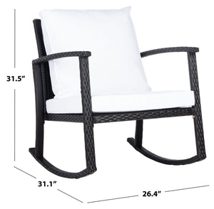 Daire Rocking Chair - Stylish Outdoor Seating with Durable Rattan Frame and Plush Weather-Resistant Cushions
