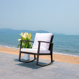 Daire Rocking Chair - Stylish Outdoor Seating with Durable Rattan Frame and Plush Weather-Resistant Cushions