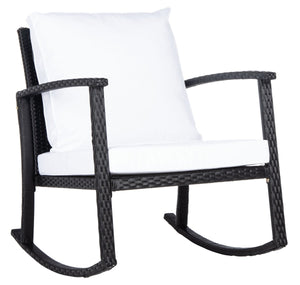 Daire Rocking Chair - Stylish Outdoor Seating with Durable Rattan Frame and Plush Weather-Resistant Cushions