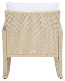 Safavieh Daire Rocking Chair Beige/White Cushion Wicker / Steel Frame PAT7721B