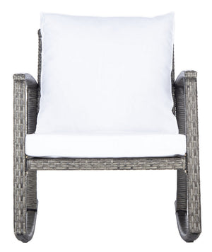 Daire Rocking Chair - Stylish Outdoor Seating with Durable Rattan Frame and Plush Weather-Resistant Cushions