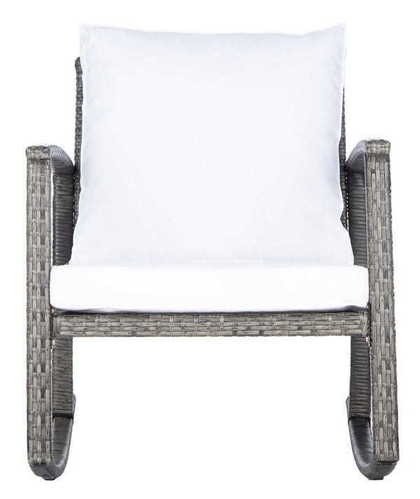 Daire Rocking Chair - Stylish Outdoor Seating with Durable Rattan Frame and Plush Weather-Resistant Cushions