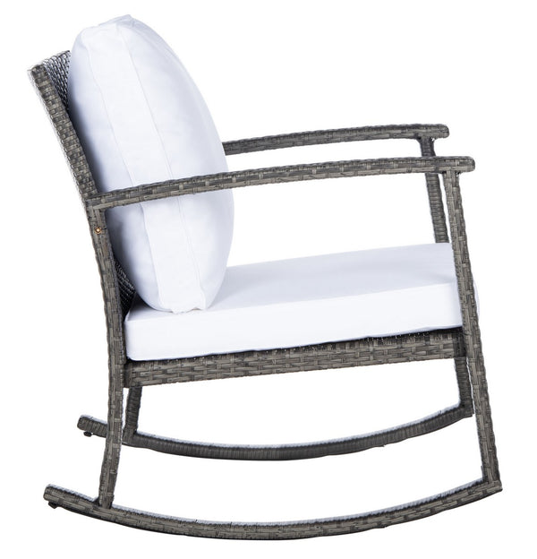 Daire Rocking Chair - Stylish Outdoor Seating with Durable Rattan Frame and Plush Weather-Resistant Cushions