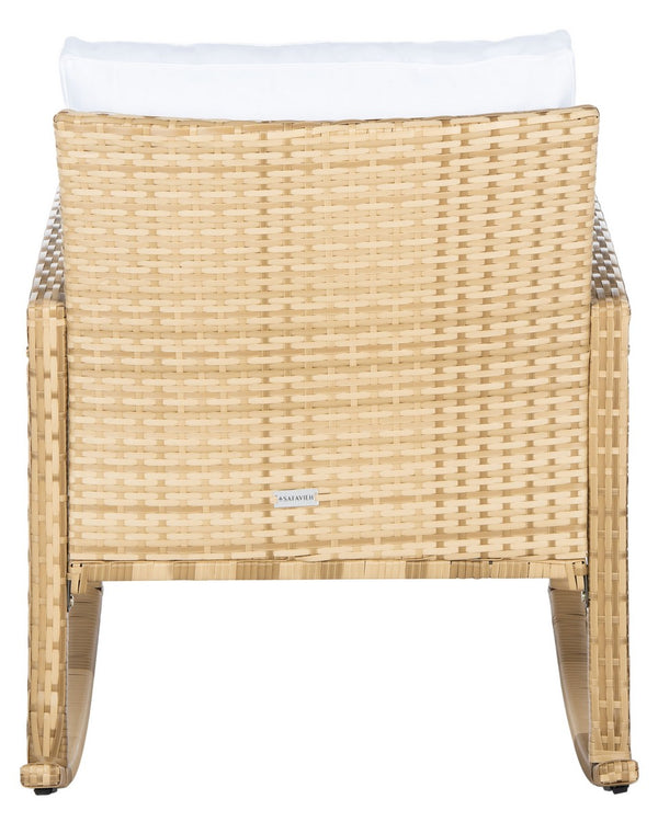 Daire Rocking Chair - Stylish Outdoor Seating with Durable Rattan Frame and Plush Weather-Resistant Cushions