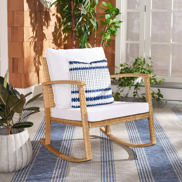 Daire Rocking Chair - Stylish Outdoor Seating with Durable Rattan Frame and Plush Weather-Resistant Cushions