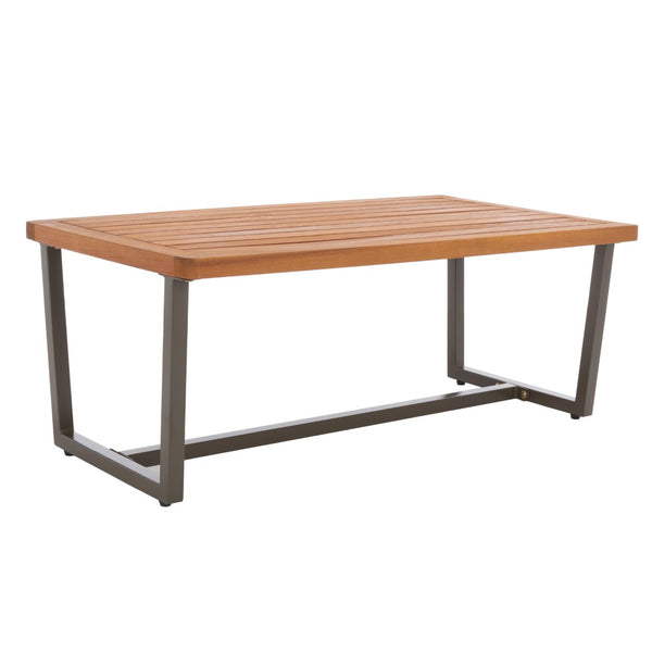 Randolph 4-Piece Living Set: Stylish Acacia & Steel Furniture for Modern Outdoor Comfort and Elegance