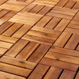 Safavieh Hanoi Wooden Floor Tile- 12 Slats-Acacia Natural Solid Acacia Wood PAT7900A