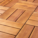 Safavieh Manila Wooden Floor Tile- 3 Slats-Acacia Natural Solid Acacia Wood PAT7903A