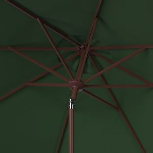 Safavieh Uv Resistant Ortega 9 Ft Auto Tilt Crank Umbrella Hunter Green Metal PAT8001H