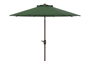 Safavieh Uv Resistant Ortega 9 Ft Auto Tilt Crank Umbrella Hunter Green Metal PAT8001H