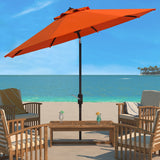 Safavieh Uv Resistant Ortega 9 Ft Auto Tilt Crank Umbrella Orange Metal PAT8001O