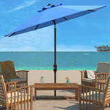 Safavieh Uv Resistant Ortega 9 Ft Auto Tilt Crank Umbrella Pacific Blue Metal PAT8001P