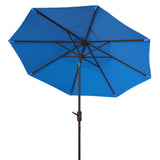 Safavieh Uv Resistant Ortega 9 Ft Auto Tilt Crank Umbrella Pacific Blue Metal PAT8001P