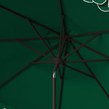 Safavieh Elegant Valance 9Ft Auto Tilt Umbrella Hunter Green Metal PAT8006H