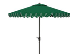 Safavieh Elegant Valance 9Ft Auto Tilt Umbrella Hunter Green Metal PAT8006H