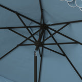 Safavieh Elegant Valance 9Ft Auto Tilt Umbrella Baby Blue / White  Metal PAT8006U