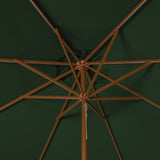 Safavieh Cannes 9Ft Wooden Outdoor Umbrella Hunter Green Wood/Polyethylene Coating PAT8009H