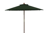 Safavieh Cannes 9Ft Wooden Outdoor Umbrella Hunter Green Wood/Polyethylene Coating PAT8009H