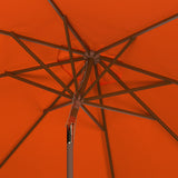 Safavieh Cannes 9Ft Wooden Outdoor Umbrella Orange Wood/Polyethylene Coating PAT8009O