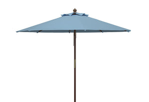 Safavieh Cannes 9Ft Wooden Outdoor Umbrella Baby Blue  Wood/Polyethylene Coating PAT8009U