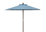 Safavieh Cannes 9Ft Wooden Outdoor Umbrella Baby Blue  Wood/Polyethylene Coating PAT8009U