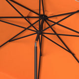 Safavieh Venice Single Scallop 9Ft Crank Outdoor Push Button Tilt Umbrella Orange Metal PAT8010O