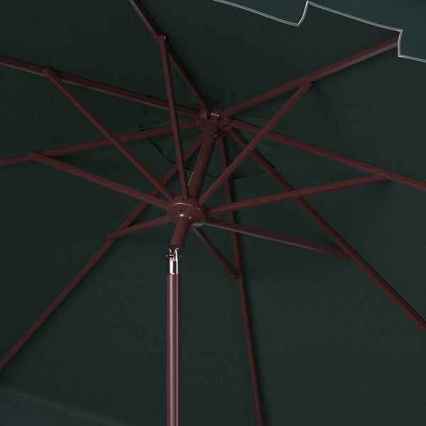 Safavieh Zimmerman 11Ft Rnd Market Umbrella Dark Green Metal PAT8100B