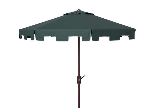 Safavieh Zimmerman 11Ft Rnd Market Umbrella Dark Green Metal PAT8100B