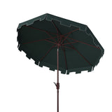 Safavieh Zimmerman 11Ft Rnd Market Umbrella Dark Green Metal PAT8100B