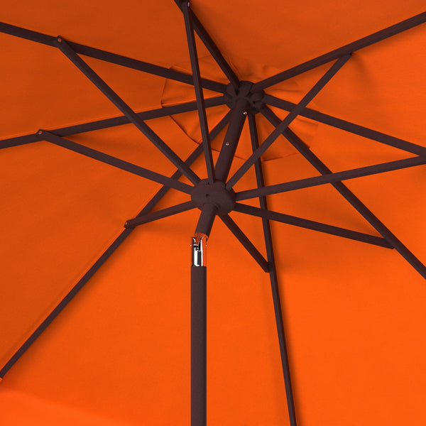 Safavieh Zimmerman 11Ft Rnd Market Umbrella Orange Metal PAT8100G