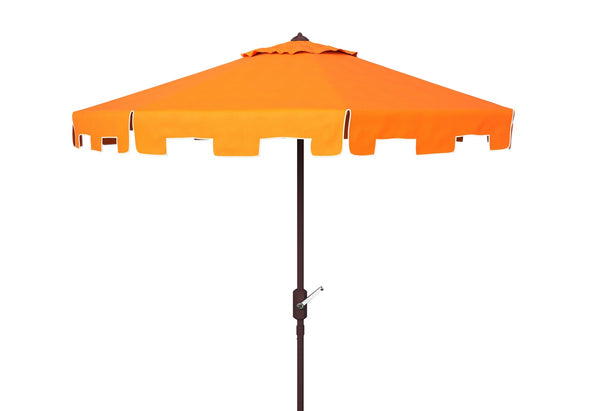 Safavieh Zimmerman 11Ft Rnd Market Umbrella Orange Metal PAT8100G