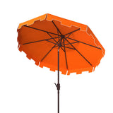 Safavieh Zimmerman 11Ft Rnd Market Umbrella Orange Metal PAT8100G