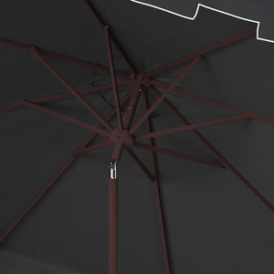 Safavieh Zimmerman 11Ft Rnd Market Umbrella Black Metal PAT8100H