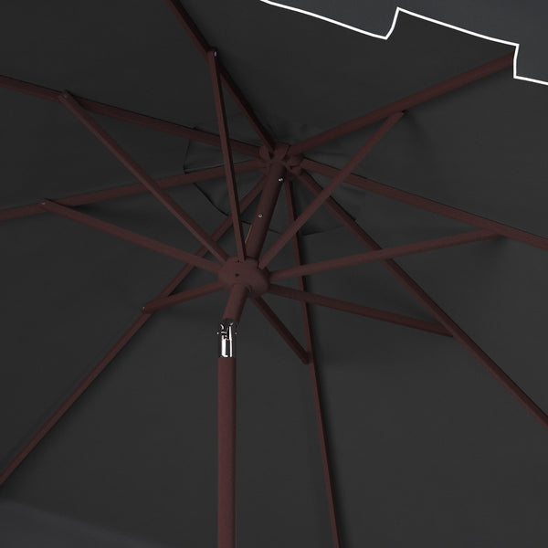 Safavieh Zimmerman 11Ft Rnd Market Umbrella Black Metal PAT8100H