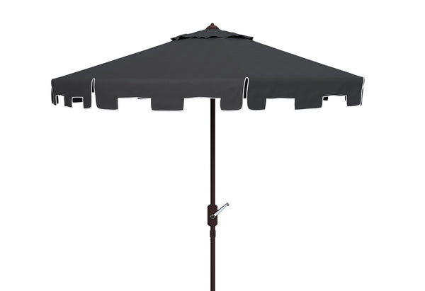 Safavieh Zimmerman 11Ft Rnd Market Umbrella Black Metal PAT8100H