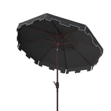 Safavieh Zimmerman 11Ft Rnd Market Umbrella Black Metal PAT8100H