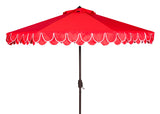 Safavieh Elegant Valance 11Ft Rnd Umbrella Red Metal PAT8106D